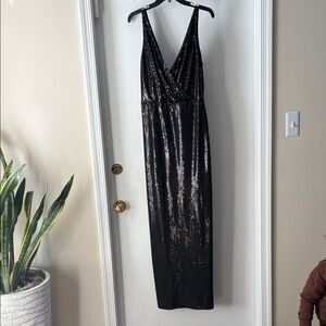 Sherrie Bloom Black Sequin Gown